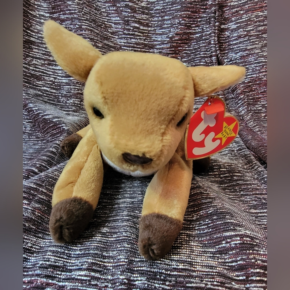 WHISPER Beanie Baby 1998 Tush Tag & DOB 04/05/1997 Swing Tag, Deer.